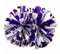 ZWCSHUU Pompones De Porristas Pompones de porristas, Mango bastón 32cm, combinación Libre Colores, no se decolora, 2 uds(Purple Whtie)