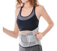 ZWEBY Faja Lumbar para aliviar el Dolor de Espalda Cinturón Lumbar Ajustable y Transpirable para Hombres Mujeres ciática escoliosis y Hernia discal Gris,M
