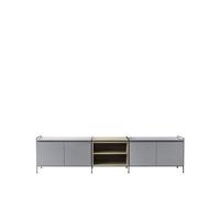 Zweed Aparador Molto bajo Gris/roble. 3 secciones