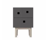 Zweed Mesilla de noche Peep S1 Slate grey. roble pigmentado blanco
