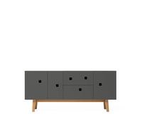 Zweed Mueble TV Peep M2 Slate grey. retro. base de roble