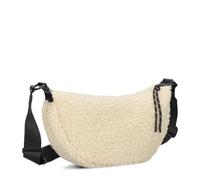 Zwei Bolso de mano de mujer Teddy TED50 Moon-Bag de 3 litros de peluche de piel sintética en forma de media luna, versátil como bandolera, beige, small