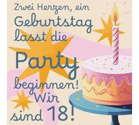 Zwei Herzen, ein Geburtstag lasst die Party beginnen! Wir sind18!: Gästebuch für Zwillinge Geschwister als Erinnerungsalbum mit witzigen Fragen zum ... die Party Geschenk für Mädchen und Jungen