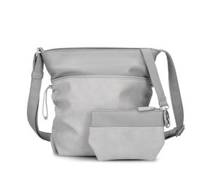 Zwei JANA J100 - Bolso bandolera para mujer (5 litros, correa ajustable, con fruncido lateral, piel sintética, incluye bolsa de cosmética)