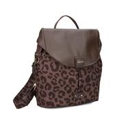 Zwei Olli OR8 - Mochila pequeña para mujer, 5 litros, aspecto de piel, estilo vintage, resistente, impermeable, compartimento principal con cremallera, marrón Leo, Einheitsgröße, Retro