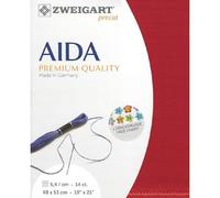 Zweigart 14 unidades Aida Navidad rojo 50 x 55 cm (19.5 x 21.5 pulgadas) - Fat Qtr