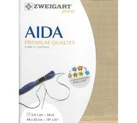 Zweigart AIDA precut 14 ct Stern-Aida 3706 Color 309 Beige Tela de costura para punto de cruz 48 x 53 cm