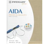 Zweigart AIDA precut 18 ct Fein-Aida 3793 Color 309 Beige Tela para punto de cruz 48 x 53 cm