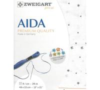 Zweigart AIDA precut 20 ct Extra Fein-Aida 3326 Color 1369 Sparkle, Tela para punto de cruz 48 x 53 cm