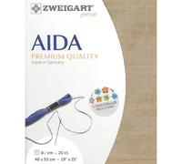 Zweigart AIDA precut 20 ct Extra Fein-Aida 3326 Color 3009 Vintage Tela artesanal para punto de cruz 48 x 53 cm