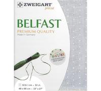 Zweigart Tela Belfast Precut 32 ct. 3609 Color 7479 Mini Dots gris y blanco, tela de mano de 100% lino para bordado, 48 x 68 cm