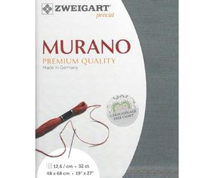 Zweigart Tela de conteo MURANO Precut 32 ct. 3984 color 7107 gris carbón, tela para bordado 48 x 68 cm