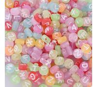 Zwenjuan 1000 PCS Cuentas de Letras Acrílicas Multicolor A-Z, Redondas, Abalorios para Pulseras, Collares y Manualidades