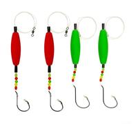 ZWEquipint 4 piezas para plataformas flotantes CATFISH con ganchos circulares, indicador de espuma de sonajeros giratorios, aparejos de terminal de pesca preatados para peces gatos, carpas y tambor