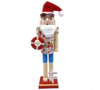 ZWEquipint Adorno Navideño Cascanueces para Madera 15 Pulgadas Único Adorno | para madera maciza duradera, acabado pintado a mano, tradicional para alemán, para ideal para salón(F)