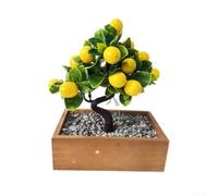 ZWEquipint Árbol bonsái de frutas artificiales con hojas realistas para decoración de escritorio de oficina en casa, rojo, naranja, limón, chile, planta en maceta, 24 cm de profundidad