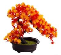 ZWEquipint Árbol de pino bonsái artificial, planta en maceta sintética de 26 cm con vegetación realista, para decoración de escritorio de oficina en casa, decoración de mesa falsa de bajo