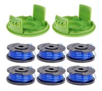 ZWEquipint Bobina de recortadora de hilo de 1,65 mm, con tapa de 16 pies para Greenworks 24V G24LT G24LTK2 G24LT30M pieza de repuesto de alimentación automática (6+2)