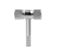 ZWEquipint Boquilla de bomba de aire tipo T de doble cabeza para inflador de neumáticos de coche, motocicleta, bicicleta, adaptador de válvula de metal de aleación con sello roscado, plateado