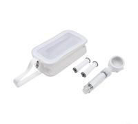 ZWEquipint Cabezal de ducha portátil filtrado con 2 cartuchos, ABS suaviza el agua dura para viajes, camping, hogar, pulverizador de mano blanco con bolsa de almacenamiento