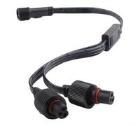 ZWEquipint Cable de extensión divisor tipo Y para luces permanentes al aire libre, cable de cobre impermeable IP68 de 22 AWG, para series H705/H706/H805 y luces de cadena de puntos (1 macho 2 hembras)