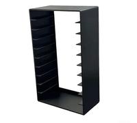 ZWEquipint Caja de almacenamiento de cinta de casete retro con cierre magnético, organizador de gran capacidad para hasta 10 cintas, soporte de plástico negro, 19,3 x 11,5 x 6,1 cm (colocación