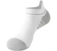 ZWEquipint Calcetines de correr de algodón peinado transpirables para hombre con suela acolchada para baloncesto y deportes atléticos, color blanco (B gris claro pálido)