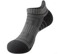 ZWEquipint Calcetines de correr transpirables de algodón peinado para hombre con suela acolchada para baloncesto y deportes atléticos, color blanco (B gris oscuro-negro)