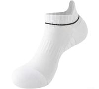 ZWEquipint Calcetines de correr transpirables de algodón peinado para hombre con suela acolchada para baloncesto y deportes atléticos, color blanco (A blanco)