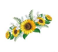 ZWEquipint Calcomanías de pared de girasoles: pegatinas de vinilo amarillo vibrante para decoración de sala de estar, dormitorio y cocina, arte floral extraíble y reutilizable