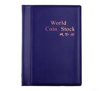ZWEquipint Colección de monedas Álbum Book Penny Storage Display 120 Pocket 10 Page 28mm Holder Portable Lightweight Easy Organization Collector (azul)