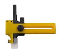 ZWEquipint Cortador circular con mango de trinquete para tela, papel y para cortar, diámetro ajustable de 2 a 15 cm, construcción de metal y plástico (amarillo)