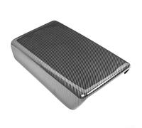 ZWEquipint Cubierta de la caja de almacenamiento del reposabrazos del estilo de la fibra de carbono para Tesla Model Y Model 3, ABS brillante consola interior protectora decorativa moldura