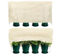 ZWEquipint Cubierta de protección contra heladas para plantas, aislamiento frío, no tejida, transpirable, resistente al agua, para plantas verdes de interior y exterior, varios tamaños, beige, paquete