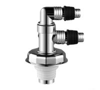 ZWEquipint Cubierta de suelo de drenaje para lavadora con sello automático de olor, adaptador de alcantarillado ABS cromado para lavavajillas, codo plateado de 110 mm (tipo F)
