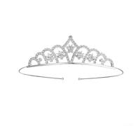 ZWEquipint Diadema de aleación para mujer con guirnalda de diamantes de imitación, corona de princesa de 22 cm, accesorio para el cabello para fotografía de festival de cumpleaños (estilo de 10)