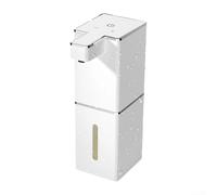 ZWEquipint Dispensador automático de jabón con sensor sin contacto, montaje en pared recargable, mano espumosa, salida ajustable de 4 niveles, botella ABS de 380 ml para cocina y baño (espuma blanca)
