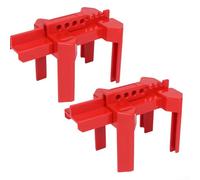 ZWEquipint Dispositivo de bloqueo de válvula de bola ajustable, etiquetas LOTO ABS rojas para tuberías DN8-DN80, llave al aire libre y bloqueo de seguridad de válvula industrial, instalación sin