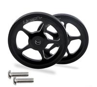ZWEquipint Easy Wheel Ruedas de repuesto de aleación de aluminio, para Brompton, ruedas de empuje de rodamientos sellados plegables, 60 mm de diámetro (negro)
