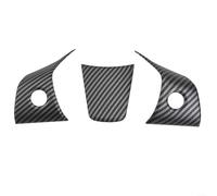 ZWEquipint Embellecedor de fibra de carbono para volante modelo 3 Y, accesorios interiores con acabado mate, cubierta de plástico para perilla de cambio de salpicadero (grano de carbono mate)