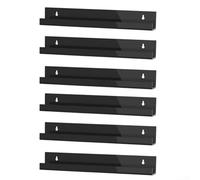 ZWEquipint Estantes flotantes de acrílico transparente para discos de vinilo, paquete de 6 estantes de exhibición montados en la pared con agujeros de tornillo reforzados, diseño estrecho de 15