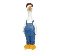 ZWEquipint Estatua de pato de resina pintada a mano resistente a la intemperie figura de animal de granja para decoración de jardín patio trasero 8.85 a 11.22 pulgadas (B)