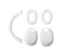 ZWEquipint Funda protectora de silicona para auriculares Sony WH-1000XM5, juego completo de funda con almohadillas y diadema para la piel, kit de accesorios de carcasa suave antiamarilleamiento, negro