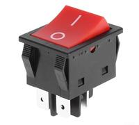 ZWEquipint Interruptor basculante DPST de 30 A, 250 VCA, cuatro pines rojo de alta corriente para caldera y equipos de soldadura, control industrial bipolar ON-OFF, 1.2 x 0.9 x 1.4 pulgadas