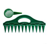 ZWEquipint Juego manual de sembrador y perforador para un espaciado preciso, herramienta ergonómica de plantación de jardín para verduras, flores, bonsái, mano verde de plástico con agarre cómodo, 2