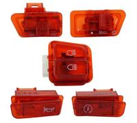 ZWEquipint Kit de interruptor de motocicleta, regulador de intensidad de faros delanteros de 5 piezas, señal de giro, motor de arranque e interruptor de un solo botón para instalación (rojo)