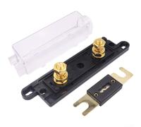 ZWEquipint Kit de portafusibles de aleación de zinc para inversores de audio automotriz, caja de circuito de policarbonato de 50A/60A/80A, fusibles y enlaces resistentes para radio de coche, equipos