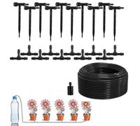 ZWEquipint Kit de riego automático por goteo, sistema de riego DIY para macetas, plantas, invernadero, cama de flores, patio, césped, tasa de flujo ajustable, piezas de riego de jardín (10 m)