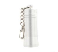 ZWEquipint Llavero portátil de aleación de aluminio antirrobo con acabado mate, herramienta de seguridad compacta para bolsas y taquillas, accesorio de viaje, color plateado, 20 x 56 mm