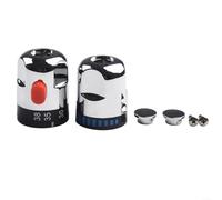 ZWEquipint Manijas termostáticas y de control de agua de encendido y apagado compatibles con grifos mezcladores de baño y ducha, repuesto de par ABS cromado con marcas de temperatura blancas